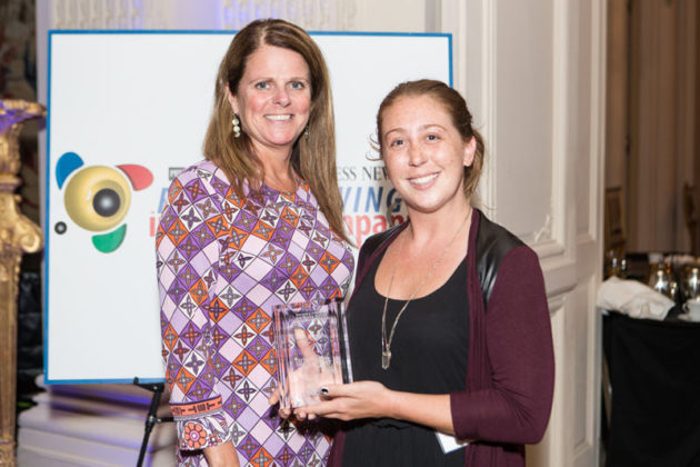 Madison Malloy and Christine Mckenzie, Alex and Ani, accept the award for Fastest Growing Company / Rupert Whiteley