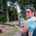 GUNS BLAZING: Michele Marland at Addieville East Farm in Burrillville. The grounds host both team-building exercises and client meetings. / PBN PHOTO/MICHAEL SALERNO