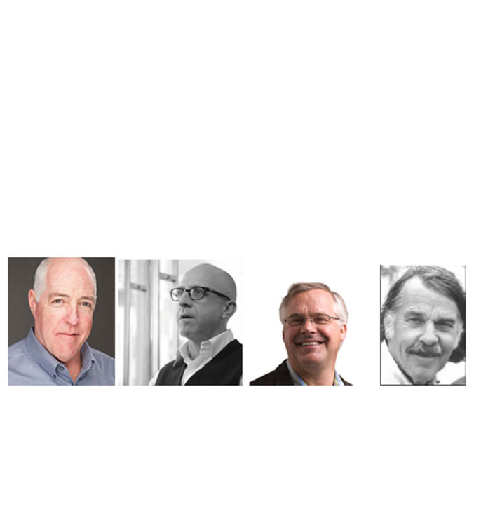 THE RHODE ISLAND DESIGN Hall of Fame will hold an induction ceremony on Thursday in Providence for the following individuals, from left to right, architect Stephen Durkee, industrial designer Martin Keen, industrial designer Aidan Petrie and urban designer/architect William D. Warner. / COURTESY RHODE ISLAND DESIGN HALL OF FAME
