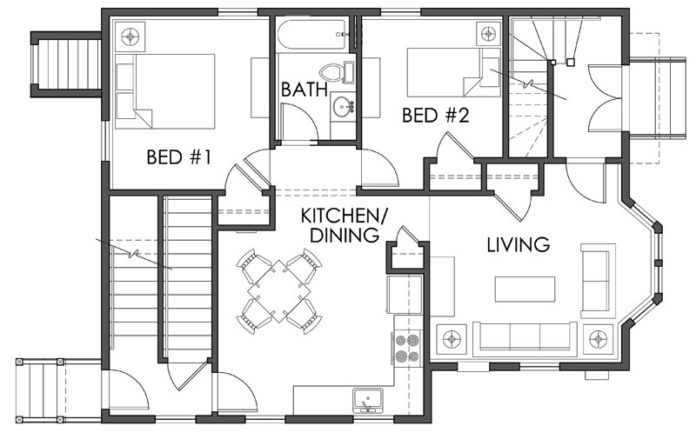 A SAFER PLACE: A floor plan for an apartment in Smith Hill Community Development Corporation and Sojourner House’s joint project aimed at people fleeing domestic violence. / COURTESY SMITH HILL COMMUNITY DEVELOPMENT CORP.