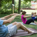CONVENIENTLY HEALTHY: From healthy (and inexpensive) choices in the company cafeteria to a fitness center and organized activities, like a Pilates class in the gardens of the corporate campus, Amica helps its employees make good choices for their well-being. / PBN PHOTO/RUPERT WHITELEY