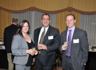 2014 Business Excellence Awards Photos Elisa Cardone, Gencorp, Chris Santilli, PBN, and Joseph Padula, Gencorp / Skorski Photography