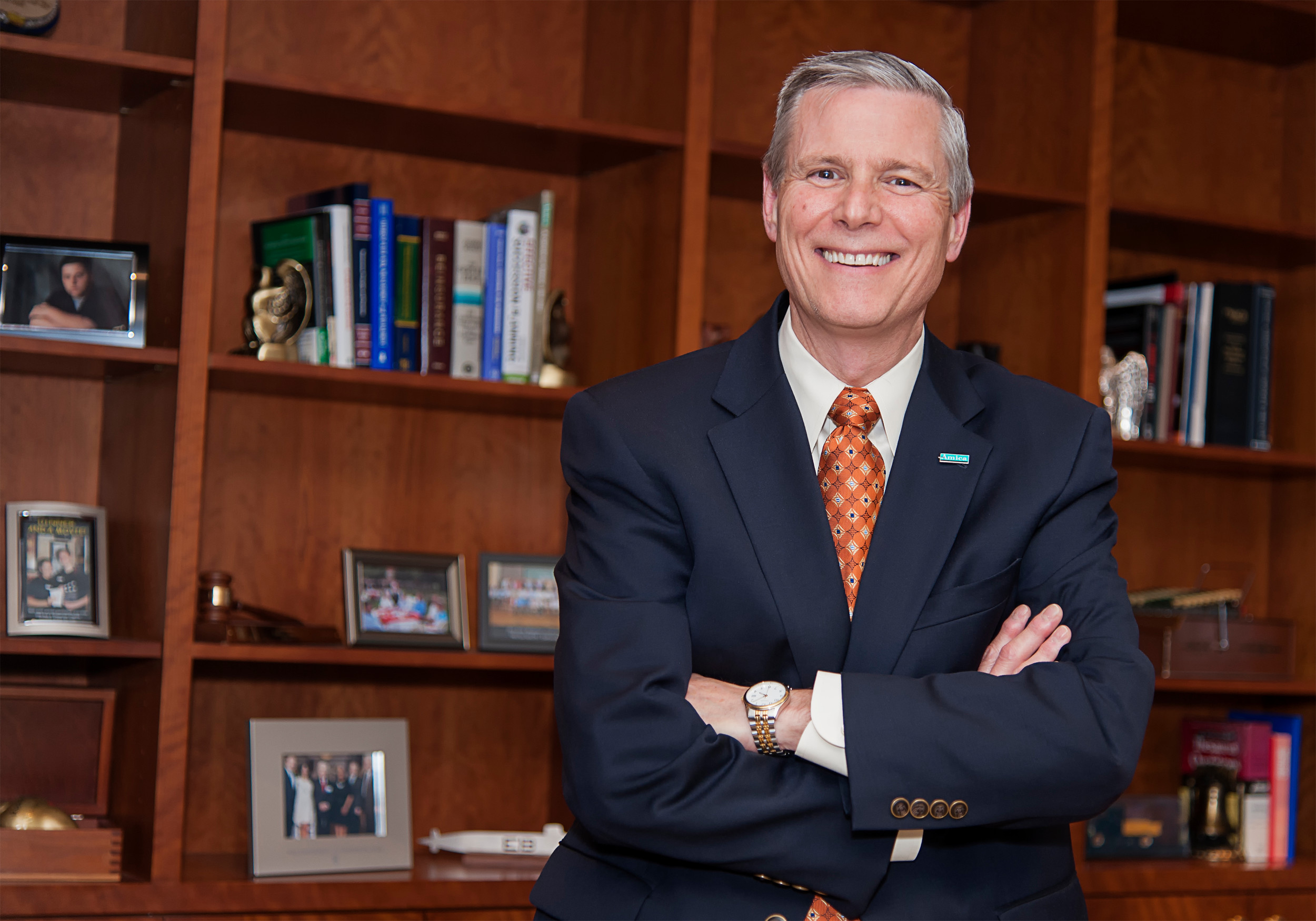 WORKING THE CORE: Amica Mutual Insurance Chairman, President and CEO Robert A. DiMuccio brings every aspect of the insurer's operations - technology, approach, people - back to making customer service its highest priority. / PBN PHOTOS/ MICHAEL SALERNO