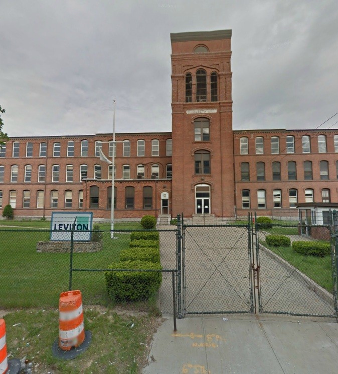 THE ELIZABETH Mill Building, part of the Leviton complex at 745 Jefferson Blvd. in Warwick, will be razed and some of its architectural elements incorporated into a new building, under a plan that Warwick officials hope will serve as a development catalyst for the City Centre Warwick district surrounding T.F. Green Airport. / COURTESY GOOGLE MAPS