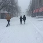 WITH VEHICULAR TRAFFIC BANNED, Thayer Street in Providence turns into a pedestrian mall. Some shops remained open in the city despite the blizzard known as "Juno." / PBN PHOTO/ELI SHERMAN