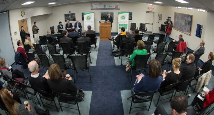 OFFICIALS ATTEND WEDNESDAY'S pre-opening event for Greencore Group PLC's new facility in Quonset Business Park in North Kingstown. / COURTESY GREENCORE GROUP
