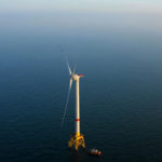 Standing Tall: Alstom Haliade 6-megawatt wind turbine, part of the Belwind Wind Project off Belgium. It is the same type of turbine Deepwater Wind will use off Block Island. / COURTESY ALSTOM HALIADE