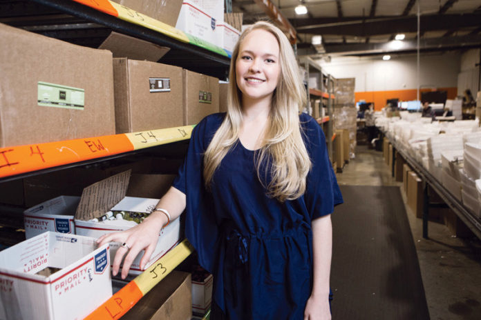 A FRESH SLATE: Ava Anderson, a junior at Babson College, founded Ava Anderson Non Toxic as a teenager to combat what she saw as an overuse of harmful chemicals in beauty and other household products. The company is expected to reach $25 million in sales this year. / PBN PHOTO/RUPERT WHITELEY