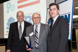 Howard Schachter, Petro Cycle Systems accepts his award from Roger Bergenheim and Christian Cowan, Polaris MEP / Rupert Whiteley