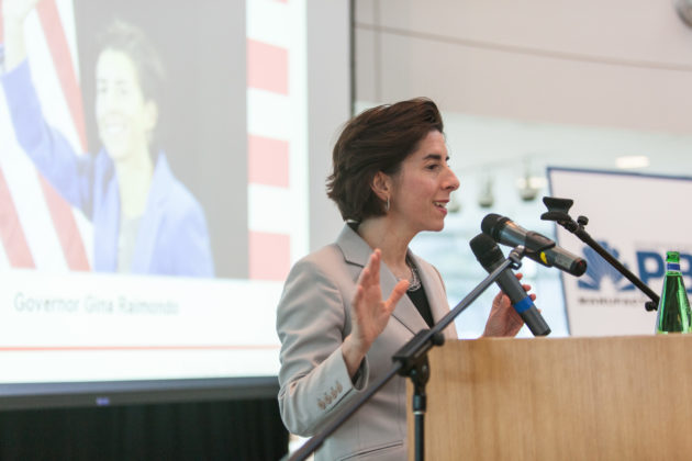 Governor Gina Raimondo welcomes the sold out crowd / Rupert Whiteley