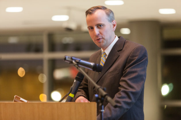 Strategic Leadership Award Honoree Todd Blount addresses the crowd / Rupert Whiteley