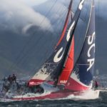 All-female sailing team breaks barriers in around-the-world race THE SCA team battles rough conditions in the Volvo Ocean Race this past November near Cape Town, South Africa. The race departed Newport - its only North American stopover- on Sunday for the next leg to Portugal. / COURTESY VOLVO OCEAN RACE/CHARLIE SHOEMAKER