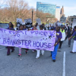 Standing Together: Bannister House workers march with supporters toward the Rhode Island Statehouse on April 16 on its 125th anniversary, as part of a communitywide effort to prevent its closure. / COURTESY ?BARBARA ?HUNGER