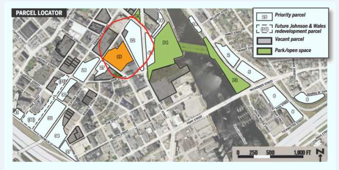 TWO COMPANIES have submitted plans for a large-scale, mixed-use life-sciences project on two parcels of the former Interstate 195 land, parcels 22 and 25. / COURTESY THE I-195 REDEVELOPMENT DISTRICT COMMISSION