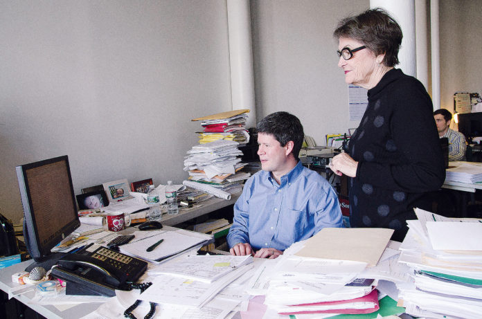 PLANNING AHEAD: Barbara Sokoloff, right, says that a passion she had for community planning drove her as she grew her consultancy business in the 1980s. Also pictured is Managing Associate Derek Farias. / PBN FILE PHOTO/JAIME LOWE