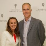 MARTINA HINGIS has been named Global Ambassador for the International Tennis Hall of Fame. She is shown with the Hall of Fame's CEO, Todd Martin. / COURTESY INTERNATIONAL TENNIS HALL OF FAME