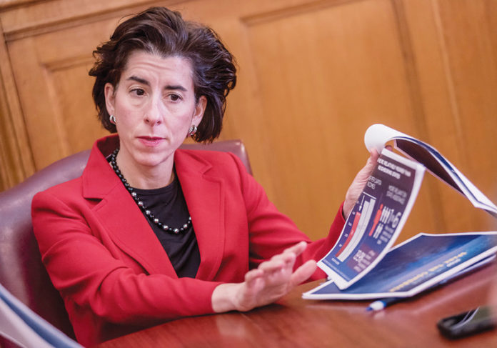 GOV. GINA M. RAIMONDO has signed into law legislation that would permit tax exemptions on new residential construction deemed development property by municipal assessors. / PBN FILE PHOTO/MICHAEL SALERNO