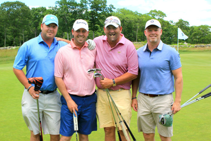 The Doorley Agency foursome, from left, Matt Doorley, Billy Almon, Jim Drumm, and Mark Doorley, were one of 11 teams participating in the 2nd Annual Fogarty Foundation Golf Invitational, which raised more than $115,000 for people with disabilities. / COURTESY LAURA SARLITTO