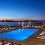 THE HYATT REGENCY NEWPORT has a clear view of the harbor and the Pell Bridge to Jamestown. Tourism experts said hotel occupancy rates in Newport increased in July.  / COURTESY JOHN BELLENIS