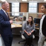 Safe harbor amid health reform GOOD NEIGHBORS: Neighborhood Health Plan of Rhode Island saw its revenue jump in 2014 to $829.6 million from $427.6 million in 2012. Above, CEO Peter Marino speaks with Telma Gonzalez, center, and Lizzy Lima. / PBN PHOTO/RUPERT WHITELEY