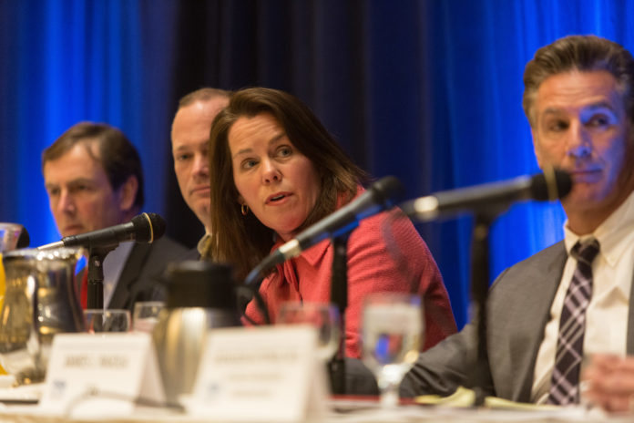 ANYA RADER WALLACK, DIRECTOR of HealthSource RI, is leaving the position to become head of the state's Medicaid program. She is shown at a PBN Summit held earlier this year on health care reform and the insurance exchange.  / PBN FILE PHOTO/RUPERT WHITELY