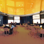 Business education gets connected at PC PLUGGED IN: Providence College's planned School of Business will feature a trading room, as depicted in the above rendering, that will include a Bloomberg terminal for real-time connections to the stock market. / COURTESY SYMMES MAINI & MCKEE ASSOCIATES