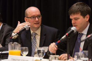 Panelists Kevin Ricci, LGC+D/IT Solutions and Timothy Edgar, Brown University's Watson Institute / Rupert Whiteley