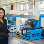 EQUIPPED TO LEAD: Paula Grammas is the incoming director of the George & Anne Ryan Institute for Neuroscience at the University of Rhode Island. Grammas is surrounded by laboratory equipment in the institute, which has offices in the College of Pharmacy on URI's South Kingstown campus. / COURTESY  NORA LEWIS