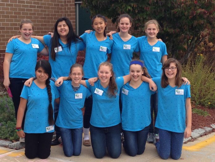 THE FOLLOWING students at St. Mary Academy Bay View will compete in the state FIRST Lego League championship in January at Roger Williams University. Back row, from left, Kristen Accinno, Elizabeth Ng, Emilie Lum, Isabella Heffernan and Wren Hager. Front row, from left, Maried Delgadillo, Lucy Bosch, Rylee Marin, Caroline Accinno and Emily Buchanan. / COURTESY LINDA GRASSO/ST. MARY ACADEMY BAY VIEW 