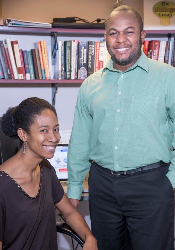 TEAM EFFORT: Keno Mullings and his wife, Jasmine, owners of the Mullings Group, provide online and offline training, including the Bootstrap Bootcamp Entrepreneurship program. / PBN PHOTO/MICHAEL SALERNO
