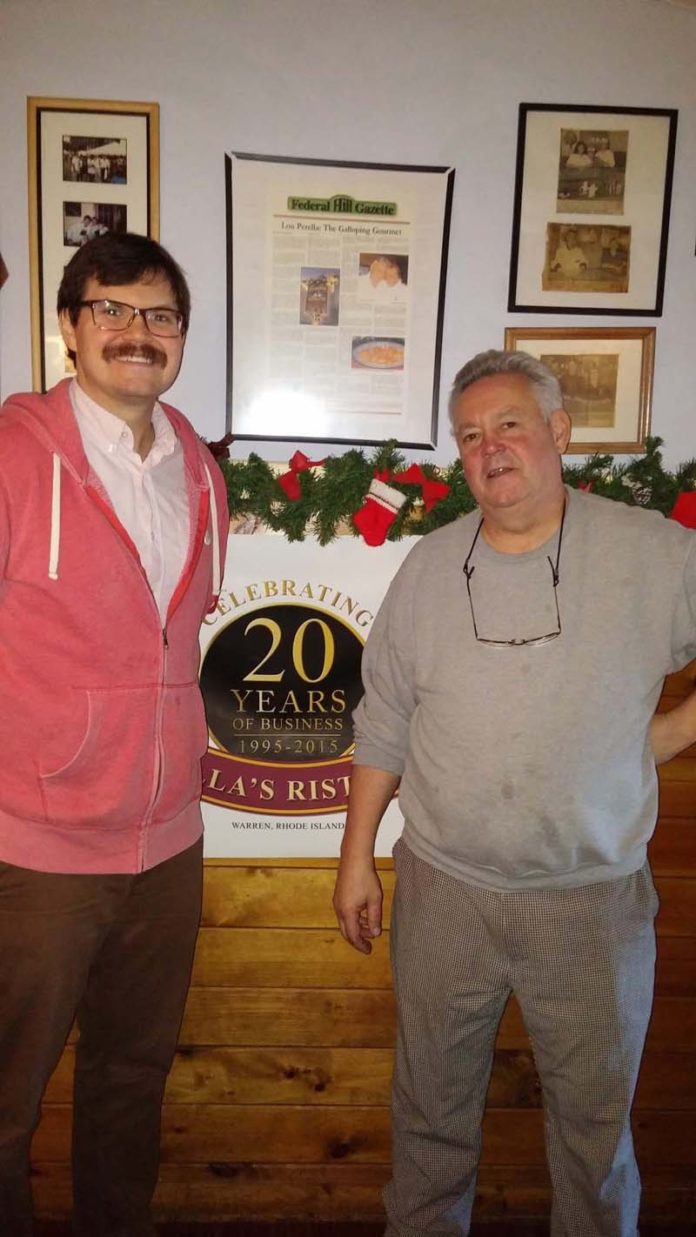 RUNS IN THE FAMILY: Chef Lou E. Perella, left, and his father, Lou Perella, are seen at Perella's restaurant in Warren, which celebrated its 20th anniversary. / COURTESY BRUCE NEWBURY RUNS IN THE FAMILY: Chef Lou E. Perella, left, and his father, Lou Perella, are seen at Perella's restaurant in Warren, which celebrated its 20th anniversary. / COURTESY BRUCE NEWBURY
