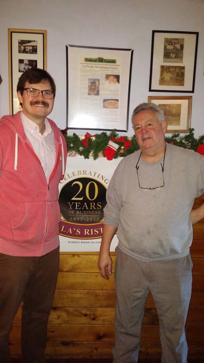 RUNS IN THE FAMILY: Chef Lou E. Perella, left, and his father, Lou Perella, are seen at Perella's restaurant in Warren, which celebrated its 20th anniversary. / COURTESY BRUCE NEWBURY