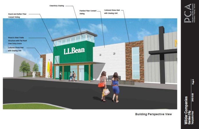 L.L. BEAN IS BRINGING ITS second retail store to the region (joining its existing Mansfield location), with plans to open a retail shop this summer in Cranston's Garden City Center. / COURTESY PRELLWITZ CHILINSKI ASSOCIATES/WILDER COMPANIES