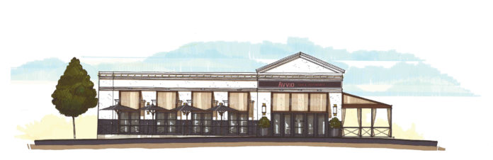 AVVIO,  a new Italian restaurant slated for the Papa Razzi space in Garden City in Cranston, is depicted in this rendering. / COURTESY NEWPORT RESTAURANT GROUP