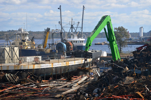 SOLD FOR SCRAPS: Promet Marine Service is now home to a scrap-metal yard after being purchased by an international scrap-metal recycler. / PBN PHOTO/FRANK MULLIN