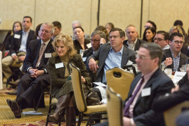 Kathleen Worthington, Corvias and Greg Worthington, A.T. Wall Company, listen to the discussion