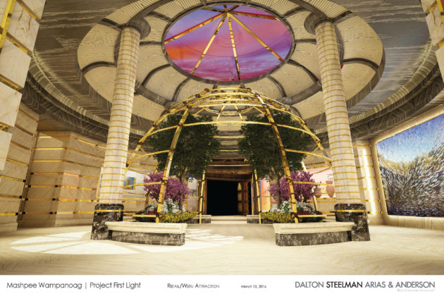 THE PROPOSED FIRST LIGHT RESORT &amp; CASINO, planned for Mashpee Wampanoag tribal lands in Taunton, is expected to include a 31,000-square-foot function space, along with a water park, to go with its three 15-story hotels. / COURTESY MASHPEE WAMPANOAG INDIAN TRIBE