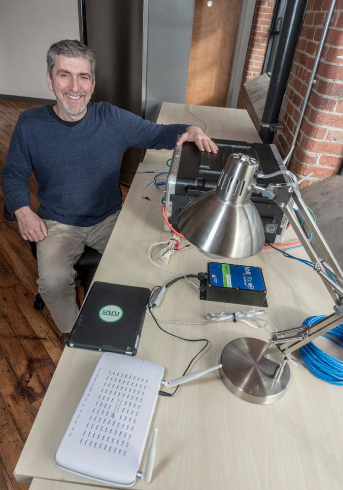 STEPHEN EAVES, founder and CEO of VoltServer Inc. located in East Greenwich. VoltServer Inc. provides digitized electricity which allows touch-safe power distribution to electric devices. PBN FILE PHOTO/ MICHAEL SALERNO