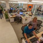INFORMATION EXCHANGE: Clients are seen at LabCentral. Young companies pay a reasonable, all-inclusive monthly fee to share common facilities and equipment – and often, ideas. / COURTESY LABCENTRAL, PAUL AVIS/AVIS STUDIO