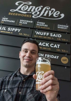 TOASTING SUCCESS: Armando DeDona is president and director of Long Live Beerworks on West Fountain Street in Providence. / PBN PHOTOS/MICHAEL SALERNO