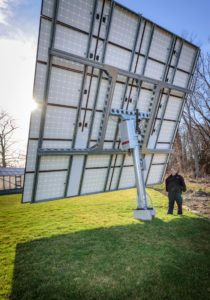 RETURN ON INVESTMENT: Arnold Abatecola's dual-axis tracking system cost him $35,000 three years ago. His monthly electric bill on average has fallen 75 percent, to about $100 per month.