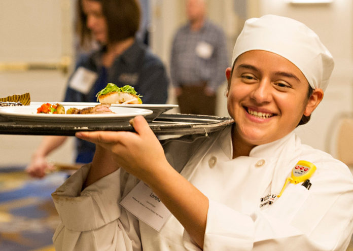 A GREAT START: Lorena Rodriguez, 17, of Providence, a student at William M. Davies Jr. Career & Technical High School, was part of a team that won the Rhode Island ProStart competition in March. / COURTESY RHODE ISLAND HOSPITALITY ASSOCIATION