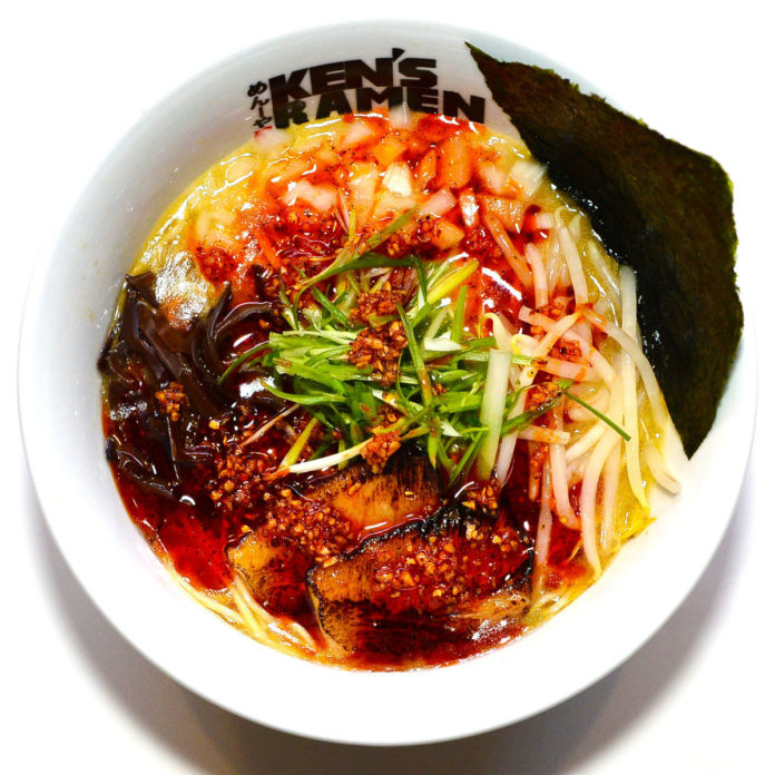 KEN'S RAMEN in Providence was recognized by Bon Appetit for its "Hell Paitan" dish. It was named the best "uncommon ramen" dish in the country. / COURTESY BON APPETIT/WILFRED HISASHI