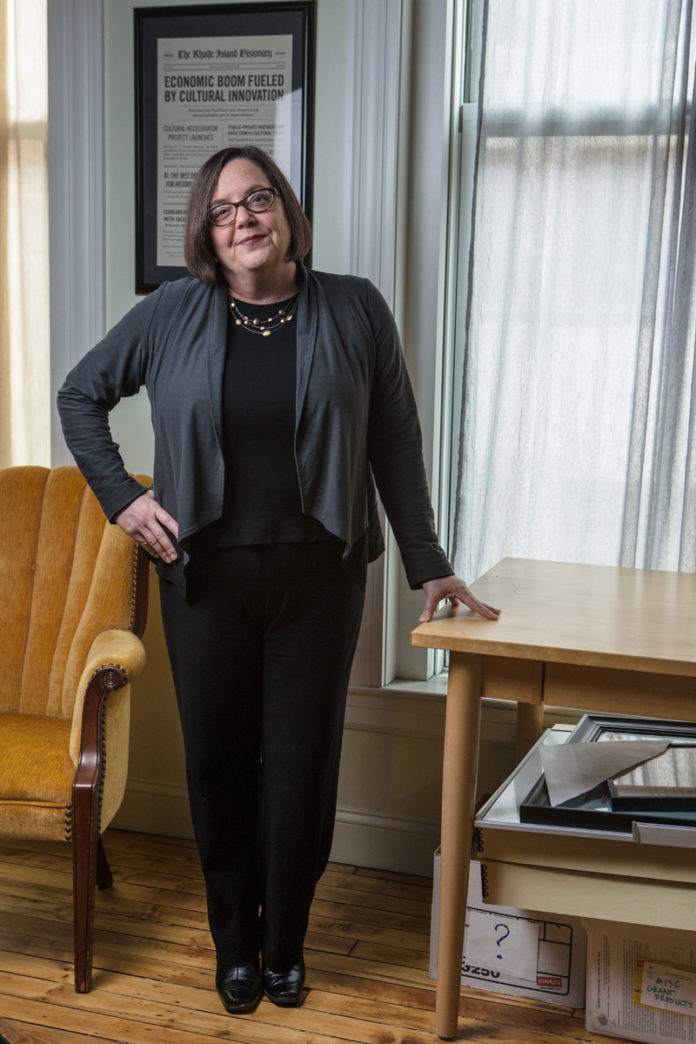 Elizabeth Francis has been executive director of the Rhode Island Council for the Humanities for three and a half years, where she is building on the council's grant program through strategic partnerships. / PBN PHOTO/RUPEERT WHITELEY