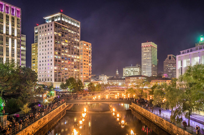 WATERFIRE on Tuesday received a $25,000 grant from the National Endowment of the Arts to host a series of events celebrating the life and history of Roger Williams. / COURTESY WATERFIRE/JENNIFER BEDFORD