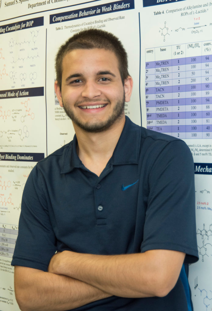 Sam Spink, a junior at University of Rhode Island, has won a $7,500 Barry M. Goldwater Scholarship, the most prestigious undergraduate national scholarship for students in the fields of mathematics, the natural sciences and engineering. / COURTESY UNIVERSITY OF RHODE ISLAND