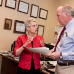 Wide and deep influence CREATING A NEW TOOL KIT: Dr. Angela M. Caliendo, University Medicine Foundation vice president, with foundation President Dr. Louis B. Rice, spearheaded the group's creation of a leadership academy for its physicians. / PBN PHOTO/MICHAEL SALERNO