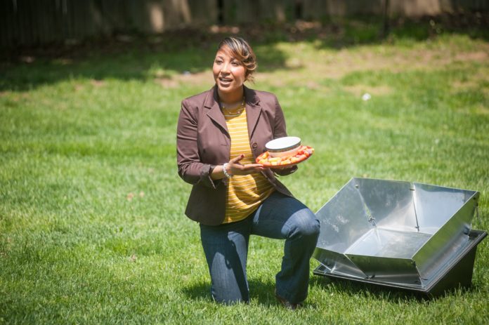 Lelani Williams, of Cranston, won Clark University’s annual Ureka Big Idea Challenge for her start-up, Sun Top Solar Cookers, a woman-managed solar cooker production business for Haiti. / COURTESY CLARK UNIVERSITY