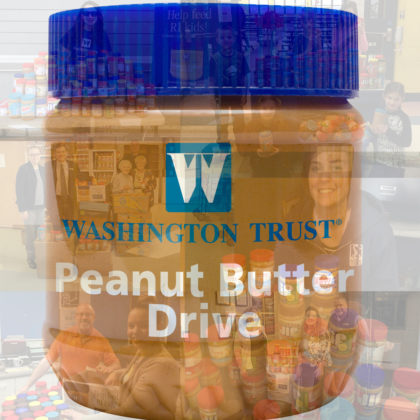 WASHINGTON TRUST said more than 4.75 tons of peanut butter were collected during its 16th annual peanut butter drive.