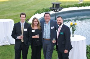 Enjoying the great evening, Dan Preston, Laura Wischnowsky & Matt Wischnowsky, of Gallo|Thomas Insurance with Ben Vincent, Edward Jones / Skorski Photography